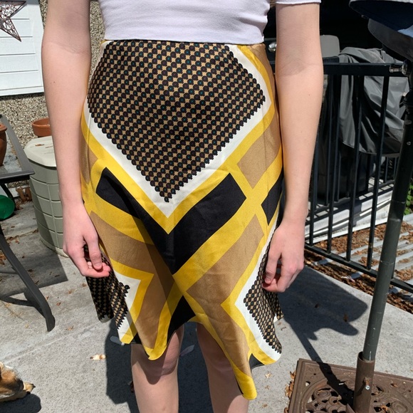 Sz 14 silk scarf print skirt grace elements - Picture 1 of 8